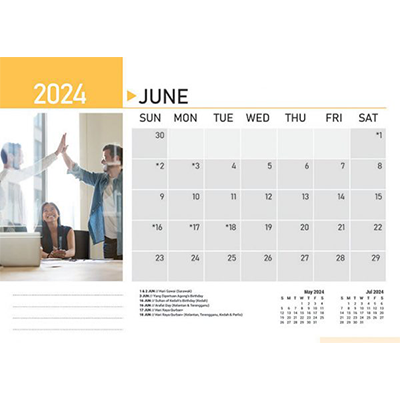Teamwork ll Wire-O Desk Calendar 2024 09