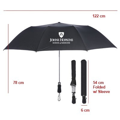 28" Auto Open 2 Fold Silver Coated Umbrella 12