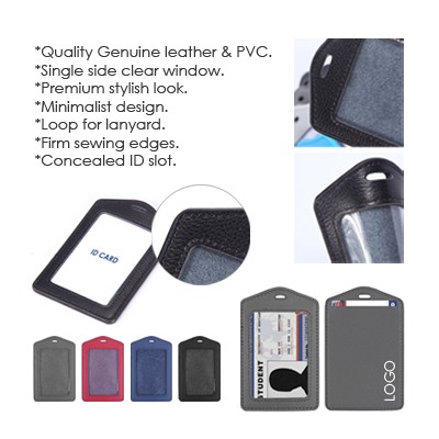 Genuine Leather ID Holder - Vertical 05