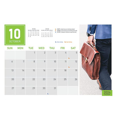 Corporate ll Wire-O Desk Calendar 2024 12