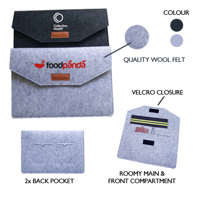 14'' Wool Felt iPad Pouch 10