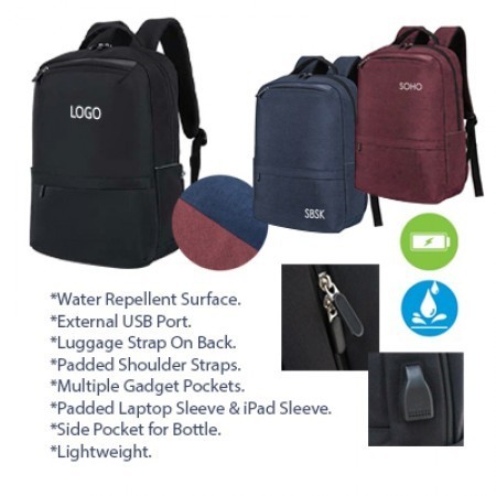 15.6'' MY Laptop Backpack with External USB Port 08