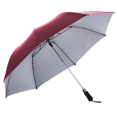 28" Auto Open 2 Fold Silver Coated Umbrella 04
