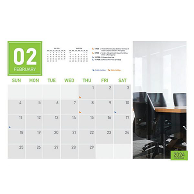 Corporate ll Wire-O Desk Calendar 2024 04