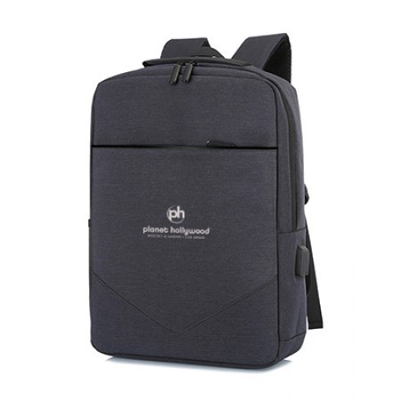 15.6" Fashion Grey Laptop Backpack With USB Port 01