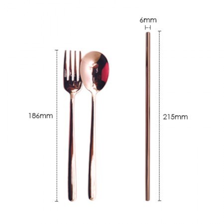 3-in-1 Rose Gold Cutlery and Straw Canvas Set 06