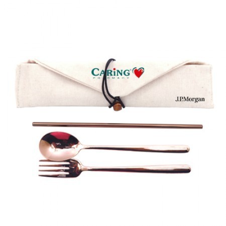 3-in-1 Rose Gold Cutlery and Straw Canvas Set 01