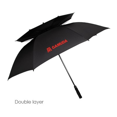 30'' Double Layer Silver Coated Wind-Proof Golf Umbrella 06