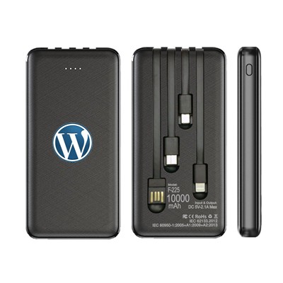 Power Bank With 4 Built-In Cable - 10000mAh 01