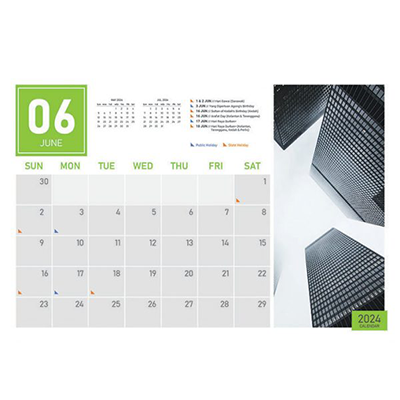 Corporate ll Wire-O Desk Calendar 2024 08