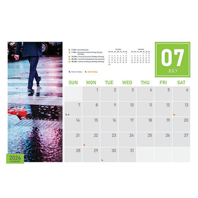Corporate ll Wire-O Desk Calendar 2024 09