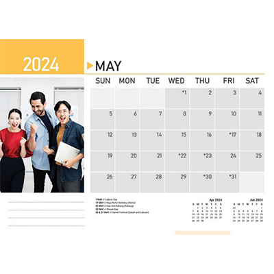 Teamwork ll Wire-O Desk Calendar 2024 08