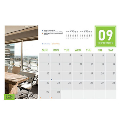 Corporate ll Wire-O Desk Calendar 2024 11