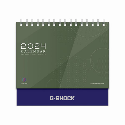 Custom Horizontal ll Wire-O Desk Calendar 2024 01