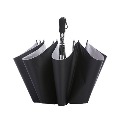 28" Auto Open 2 Fold Silver Coated Umbrella 10
