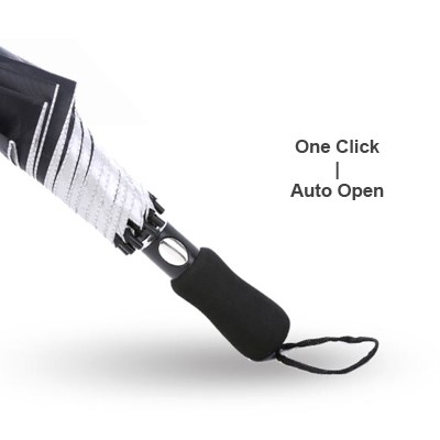 28" Auto Open 2 Fold Silver Coated Umbrella 09
