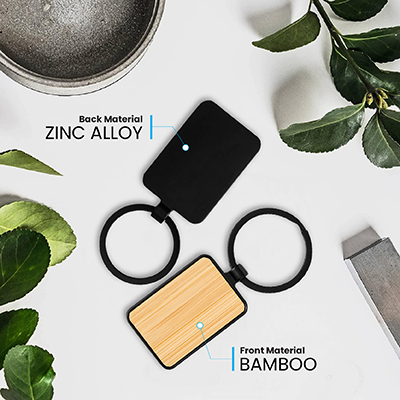 Bamboo Black Metal Key Holder 04