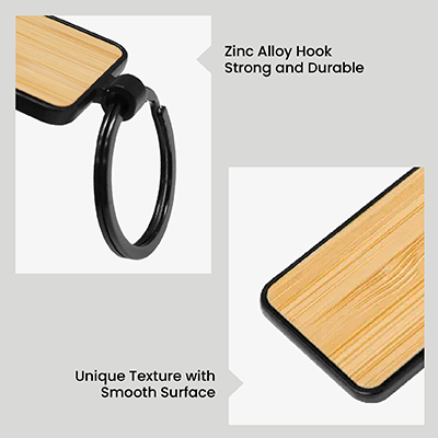 Bamboo Black Metal Key Holder 05