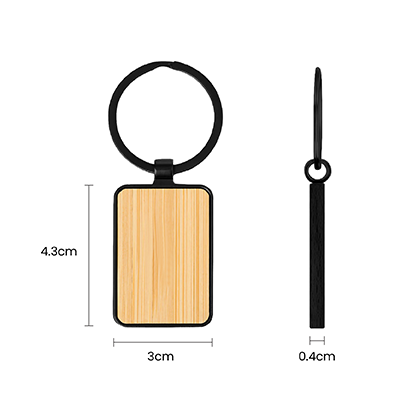 Bamboo Black Metal Key Holder 07