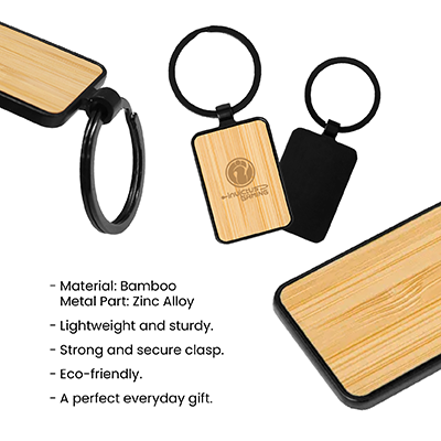 Bamboo Black Metal Key Holder 08