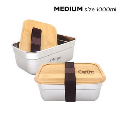 Bamboo SUS304 Lunch Box M Size - 1L 01