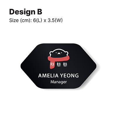 Black Acrylic Name Tag with Magnetic Back 05