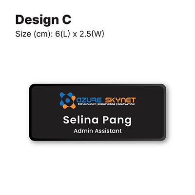 Black Acrylic Name Tag with Magnetic Back 06