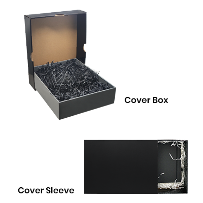 Black Gift Box 1 Compartment with Shredded Paper- M Size 05