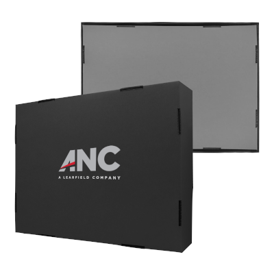 Black Gift Box 3 Compartment with Shredded Paper- M Size 01