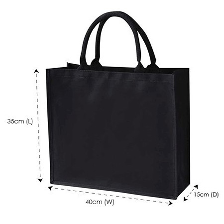 Black Laminated Canvas Bag - 10oz (350x400x150) 05