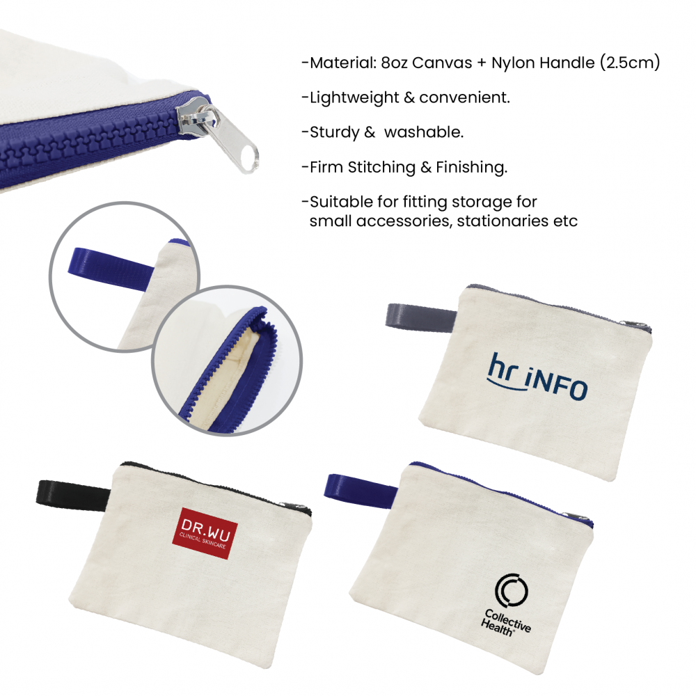 Canvas Zippered Pouch Travel Organizer with Handle - 8oz 07