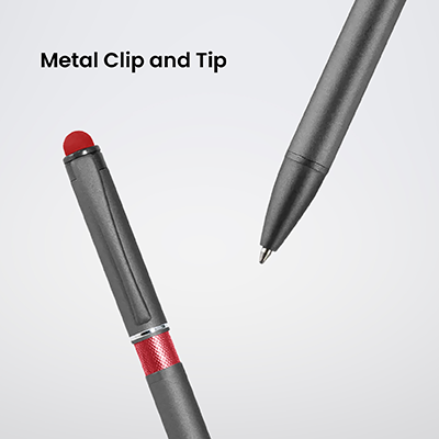 Color Tone Press Action Metal Ball Pen with Stylus 06