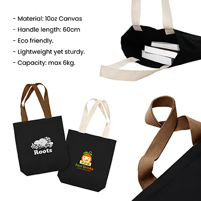 Colour Strip Black Canvas Bag V2 – 10oz (400x350x100) 10