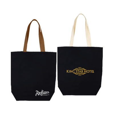 Colour Strip Black Canvas Bag – 10oz (340x310x100) 01