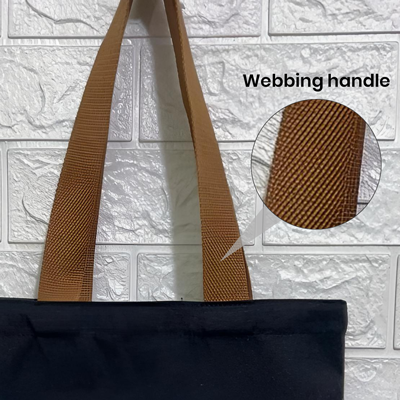 Colour Strip Black Canvas Bag – 10oz (340x310x100) 04