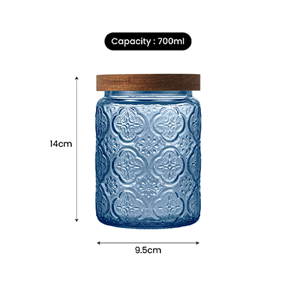 COLOUR Wooden Lid Glass Canister - 700ml 07