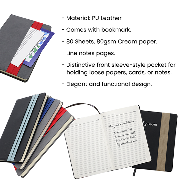 DOUBLE PU Hard Case A5 Notebook with Compartment 09