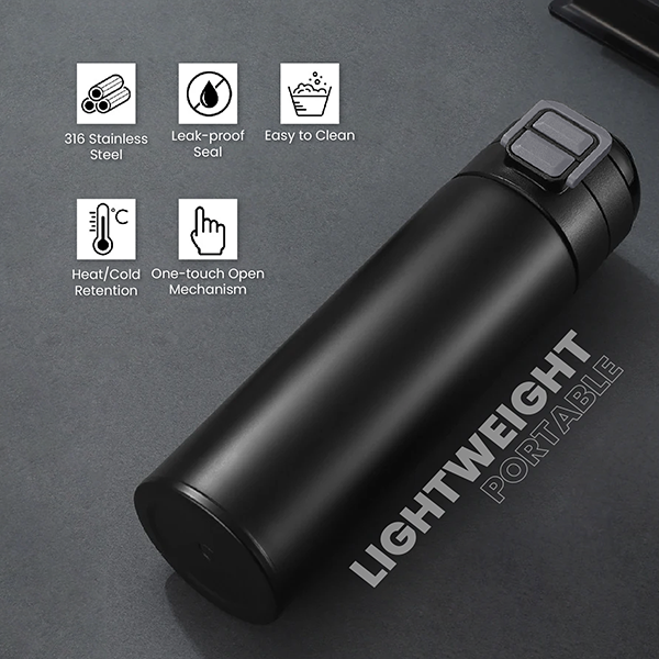 DUCK Dual Lid 316 S.Steel Bottle with Straw - 520ml 06