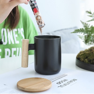 MOKKA Ceramic Wooden Handle Mug - 380ml 06