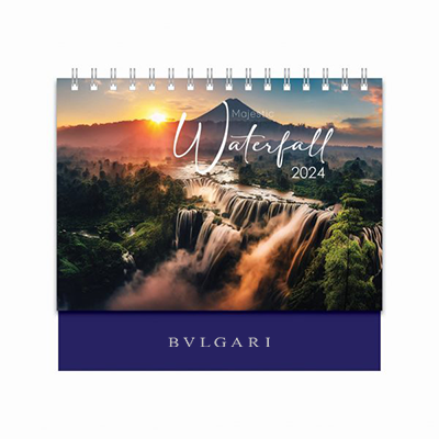 Majestic Waterfall ll Wire-O Desk Calendar 2024 01