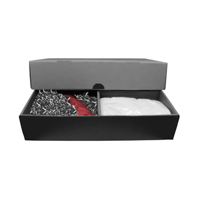 Grey Gift Box 3 Compartment with Shredded Paper- L Size 04