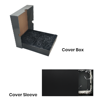 Grey Gift Box 3 Compartment with Shredded Paper- L Size 06