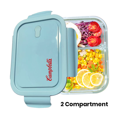 High Borosilicate Glass Lunch 2 Compartment - 1040ml 01