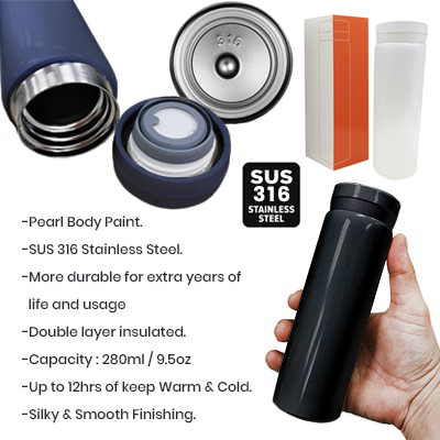 IRIS 316 Stainless Steel Thermos Flask - 280ml 13