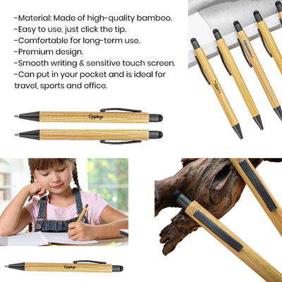 LANEY Bamboo Press Action Ball Pen with Stylus 09