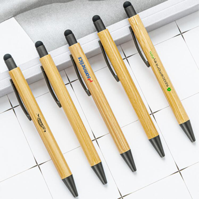LANEY Bamboo Press Action Ball Pen with Stylus 03