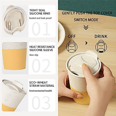 LATTE Eco-Wheat Tumbler with Silicone Holder - 350ml 10