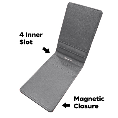 Magnetic PU ID Holder Flip Open Wallet 11