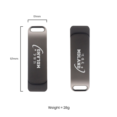 Metal Swing Black USB Flash Drive - 16GB 08