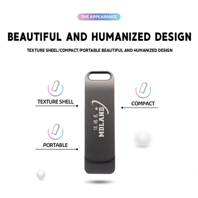 Metal Swing Black USB Flash Drive - 8GB 06